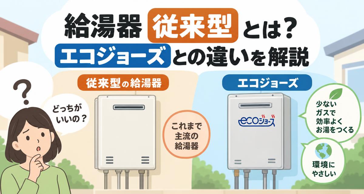 給湯器 従来型とは？エコジョーズとの違いを解説