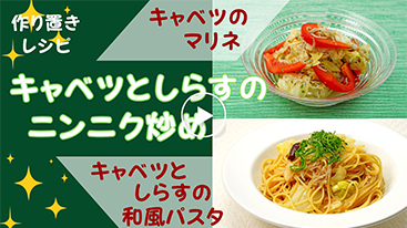 【作り置き】香り立つキャベツとしらすのニンニク炒め