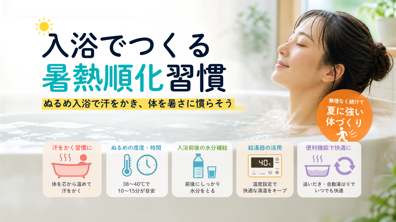 本格的な夏が来る前に！熱中症に負けない体を作る「お風呂での暑熱順化」のススメ